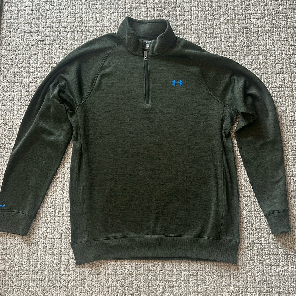 Green zip up sweatshirt with collar, golf, business casual